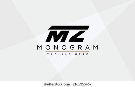 Icono de diseño de logotipo MZ Icono de ilustración vectorial diseño mínimo