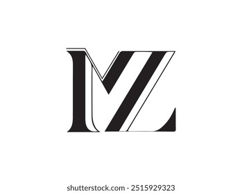 MZ Logo Design Vector Art