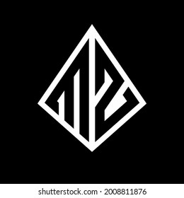 MZ logo letters monogram with prisma shape design template vector icon modern