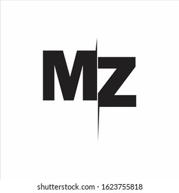 MZ Logo Letters white background
