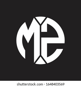 MZ Logo monogram with piece circle ribbon style
