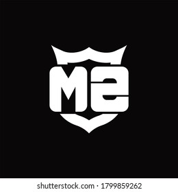 MZ Logo monogram with shield around crown shape design template