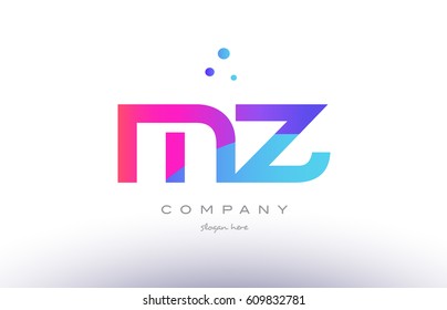 Mz M Z Creative Pink Purple Stock Vector (Royalty Free) 609832781 ...