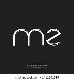 mz m z logo Initial Letter Split Lowercase Modern Style