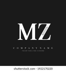 MZ Vector de Logotipo Mínimo de Iniciales de Lujo.