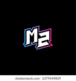 MZ monogram logo design with abstract shape concept in vector