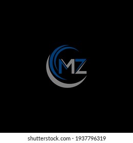MZ Unique abstract geometric vector logo design
