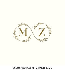 MZ wedding infinity in elegant monogram with high quality professional design that will print well