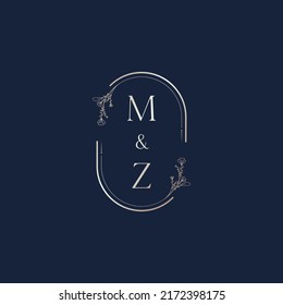 MZ Hochzeitslogo-Anfangsbuchstaben in hochwertigem professionellem Design, das gut in allen Printmedien drucken wird