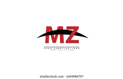 MZ ZM abstract vector logo monogram template