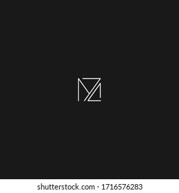 MZ or ZM initial letter logo with triangle patterns