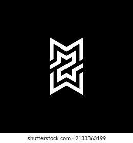 MZ ZM logo. the letter Z and M perfectly combined into a new, modern and original Logo
