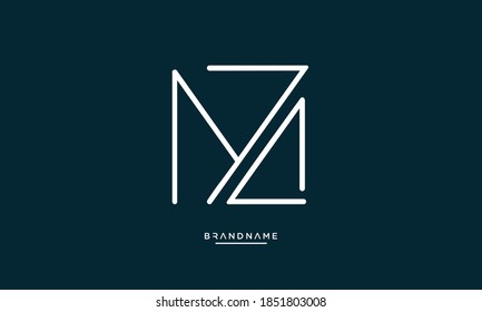 Logo-Monogramm für abstrakte Buchstaben MZ, ZM, M, Z