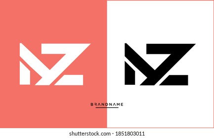MZ, ZM, M, Z Abstract Letters Logo Emblem Monogram
