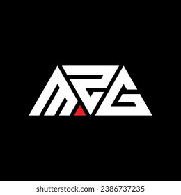 MZG triangle letter logo design with triangle shape. MZG triangle logo design monogram. MZG triangle vector logo template with red color. MZG triangular logo Simple, Elegant, and Luxurious design.