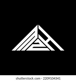MZH letter logo creative design with vector graphic, MZH simple and modern logo in triangle shape.