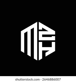 
Logotipo MZH ícone MZH monograma MZH letra MZH minimalista Círculo plano Design de logotipo abstrato moderno exclusivo.