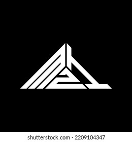 MZI letter logo creative design with vector graphic, MZI simple and modern logo in triangle shape.
