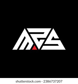 MZS triangle letter logo design with triangle shape. MZS triangle logo design monogram. MZS triangle vector logo template with red color. MZS triangular logo Simple, Elegant, and Luxurious design.