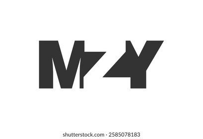 MZY logo design. Initial letter M Z Y bold font style for tech startups, consulting, corporate branding. Creative company name, headlines typography identity, trendy logotype. Vector illustration.