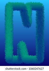 "N" 3D Fur Effect Typographic Icon On Color Background. Graphic Font For Your Design Background. Design Concept For Graphic, Banners, Presentations, Wallpaper. Vector Illustration.  Eps10