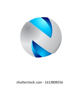 n 3d logo design simple modern template