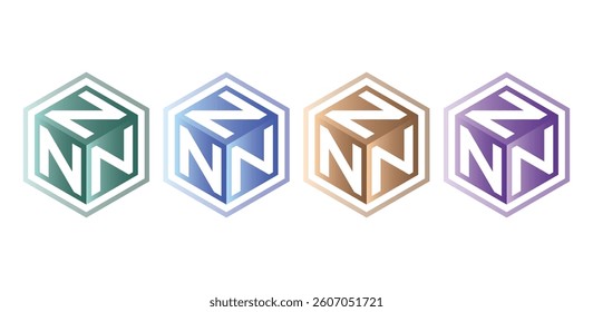 N 3D Logo Vector Icon Symbol Template. 3D N Logo Vector
