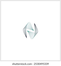 N abstract blend logo vector