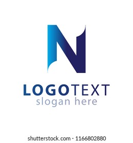 N Abstract Initial letter logo vector