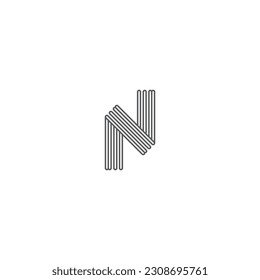 N AND N Abstract initial monogram letter alphabet logo design