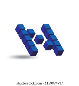 N abstract letter 3d logo icon vector