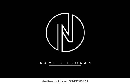 N  Abstract  Letter Logo Monogram