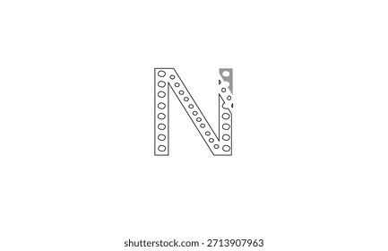 N MONOGRAMA DE LOGOTIPO DE LETRA ABSTRACTAS