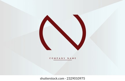 N Monograma del logotipo de las letras abstractas