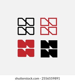 N abstract line minimalist logo