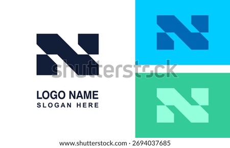 N abstract logo for construction business