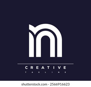 N abstract minimalist letters Logo Monogram. It is a minimalist logo, this logo is made by a abstract letter