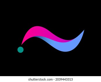 N Abstract trendy letter alphabet logo design