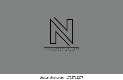 N abstract vector logo monogram template