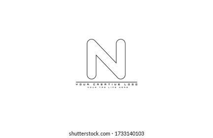 N abstract vector logo monogram template