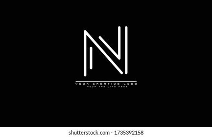 N abstract vector logo monogram template