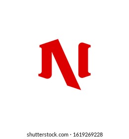 N, AI initial modern bold vintage monogram logo template