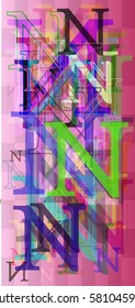N Alphabet art design
