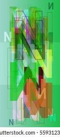 N Alphabet art pattern