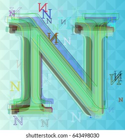 N Alphabet art texture