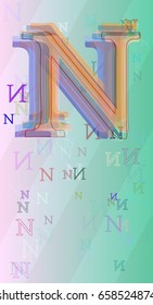 N Alphabet background template