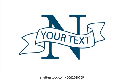 N Alphabet Banner abstract monogram vector logo template