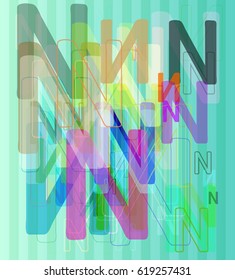 N Alphabet design art