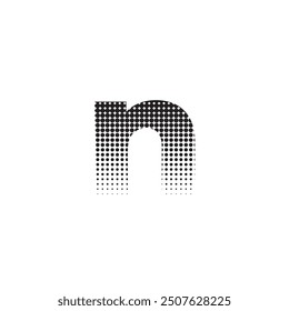 n alphabet halftone dotted effect logo icon vector illustration eps