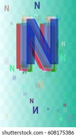 N Alphabet icon art